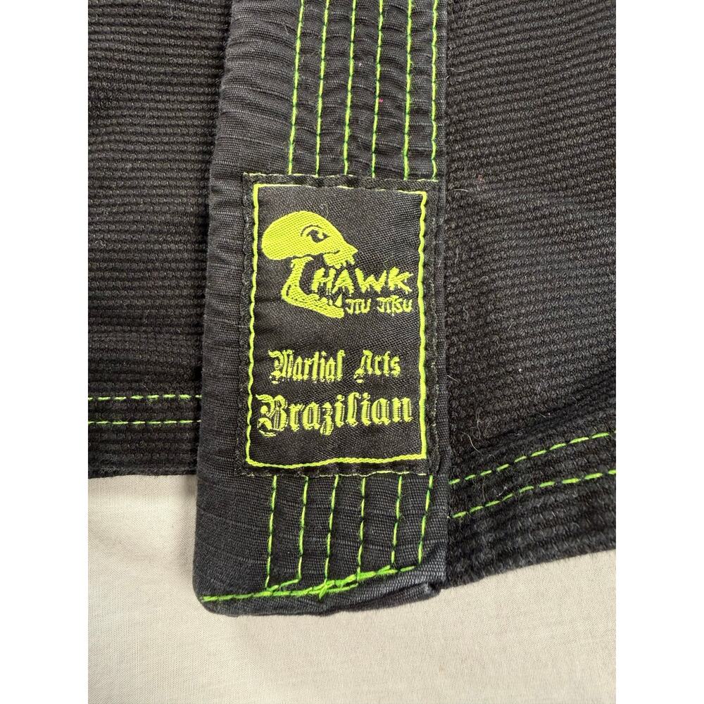 HAWK BRAZILIAN JIU-JITSU Martial Arts BJJ GI & Bottom Youth Size K1 Black Green - Picture 4 of 12